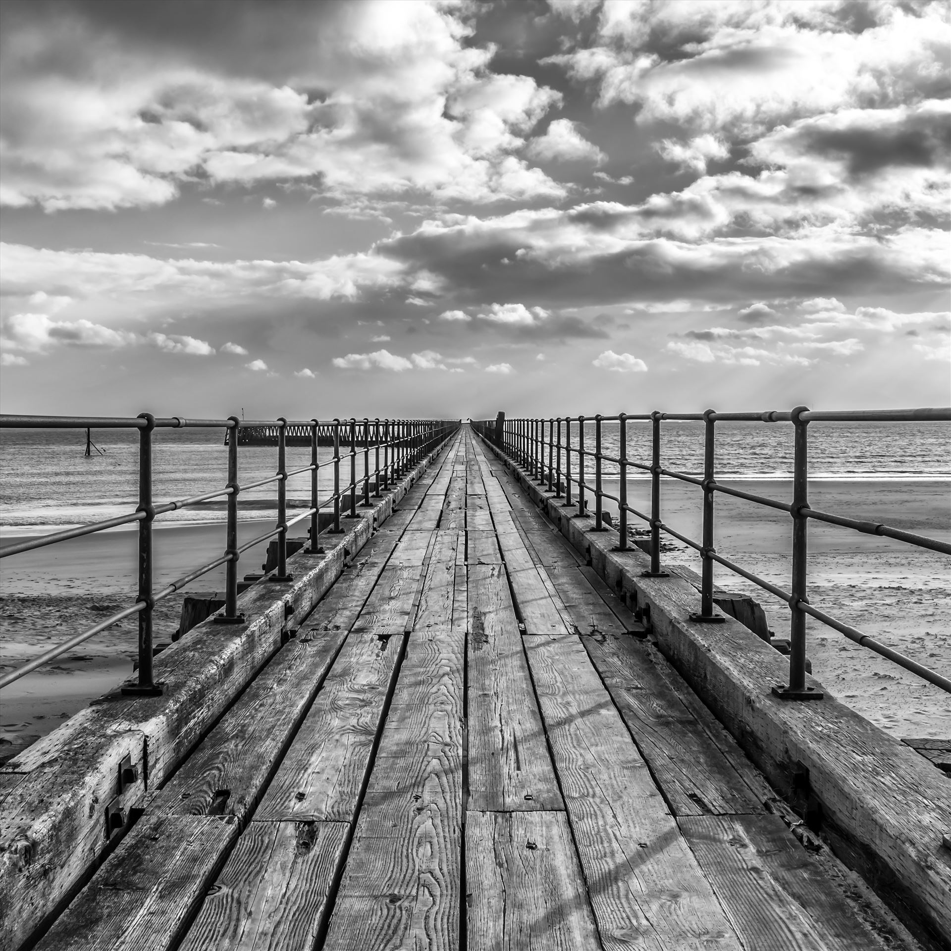 Blyth Pier, Northumberland, in B/W - Also available in Colour. by Graham Dobson Photography