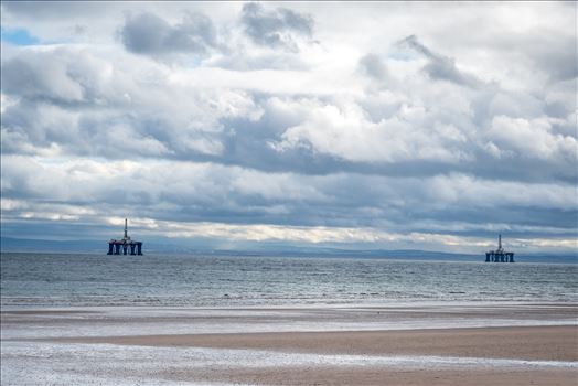Oil Drilling rigs, off Leven Bay, Scotland - 