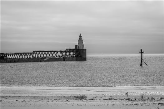 Blyth Pier and Lighthouse in Mono - 